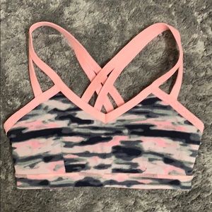 Lululemon pink and grey sports bra